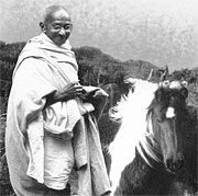 Gandhi with pony